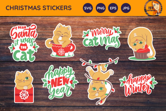 Cats, Quotes for Christmas Stickers