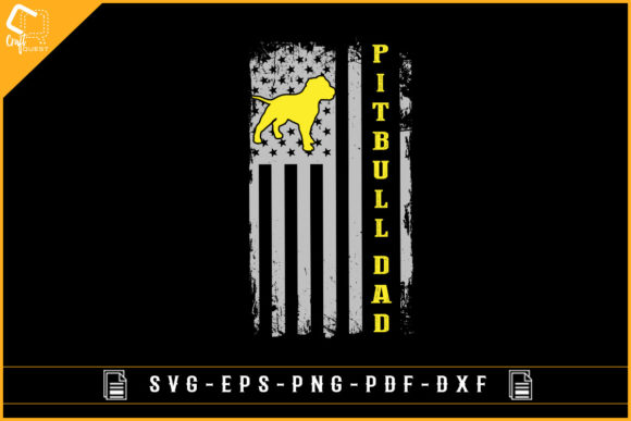 Pitbull Dad T-shirt Design USA Flag