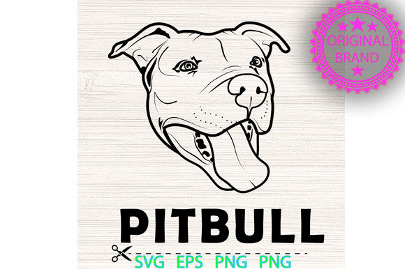 Pitbull Silhouette Outline Head