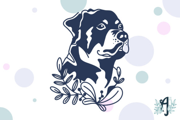 Rottweiler: A Botanical Dog Design That Stitches With Charm