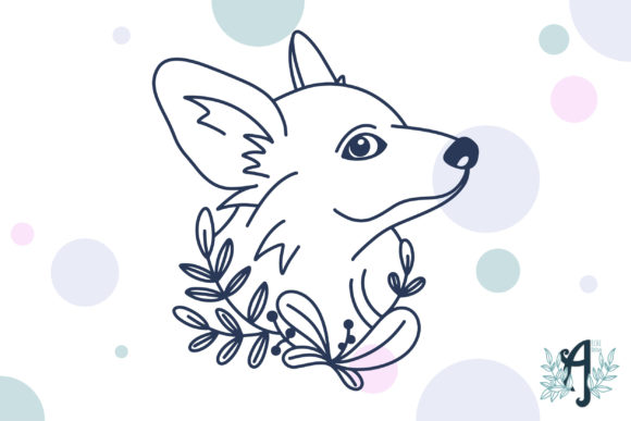Welsh Corgi: A Charming Botanical Embroidery Design Worth Your Thread